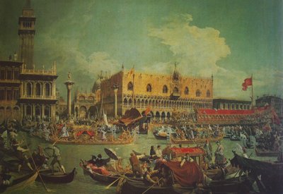 Abfahrt des Bucentaure zu den Verlobungen des Meeres von Giovanni Antonio Canal